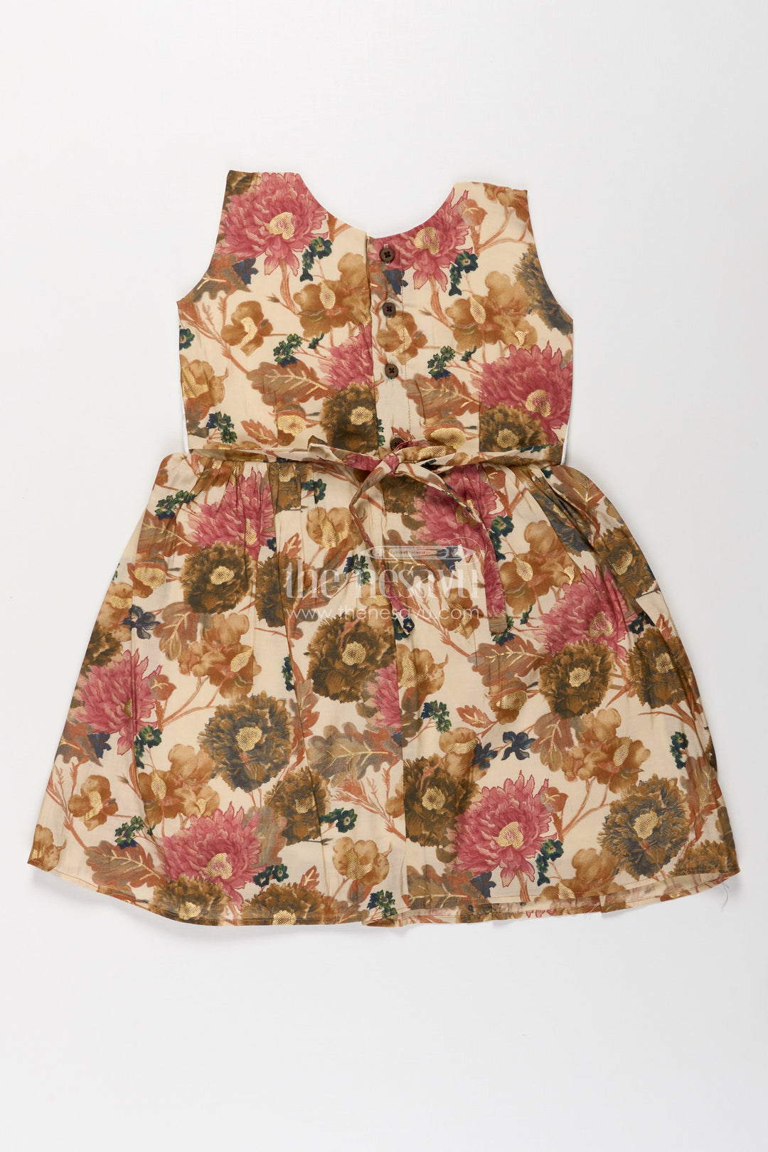 Girls Muslin Silk Fancy Frock with Gathered Floral Skirt and Pintuck Yoke in fancy frock ka design Style