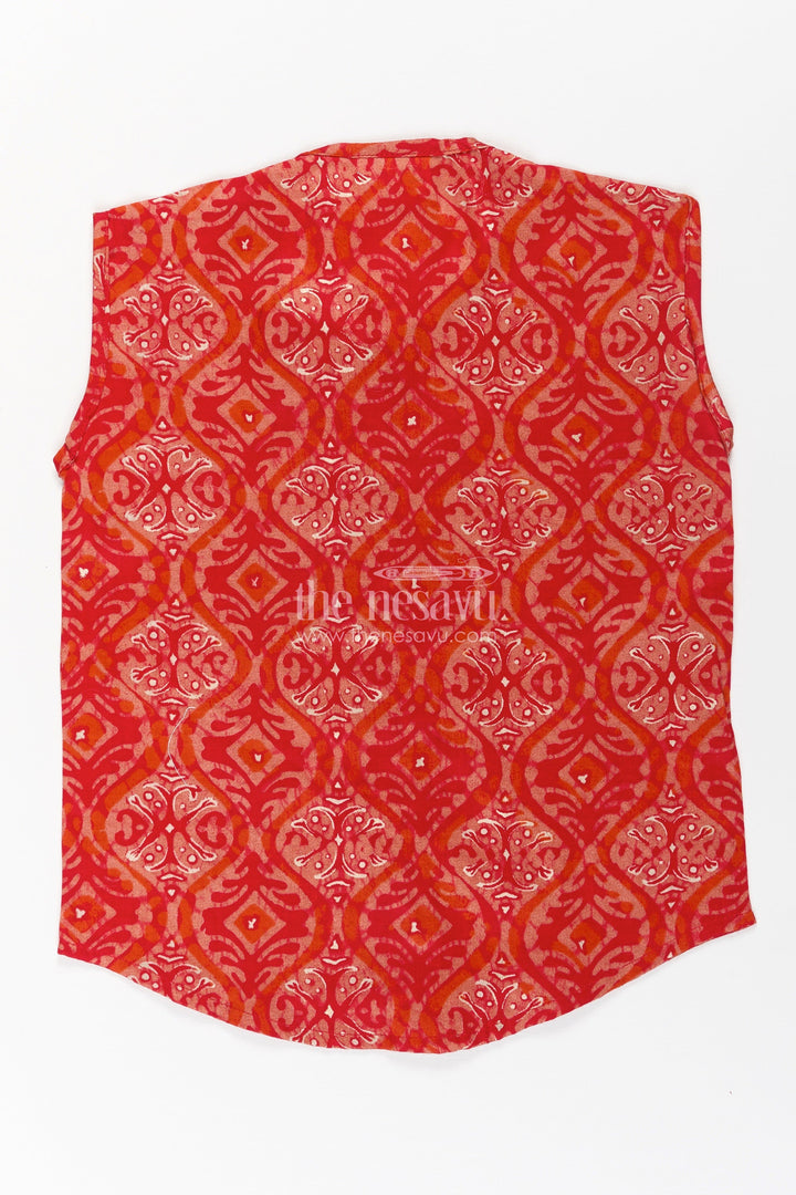 Baby Boys Pink Sleeveless Jabla Top in Soft Rayon Fabric for Everyday jhabla dress Style