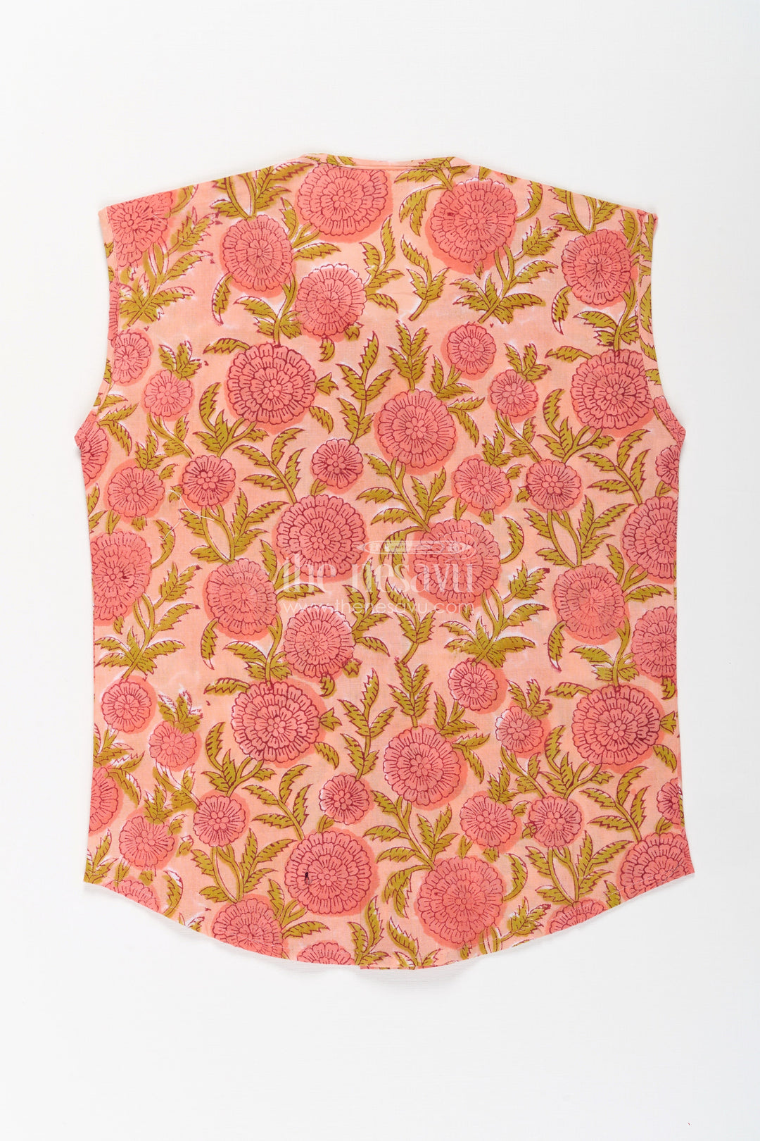 Baby Boys Cotton Jabla with Pink Floral Print on Peach for Daily Comfort in newborns jhabla online Style