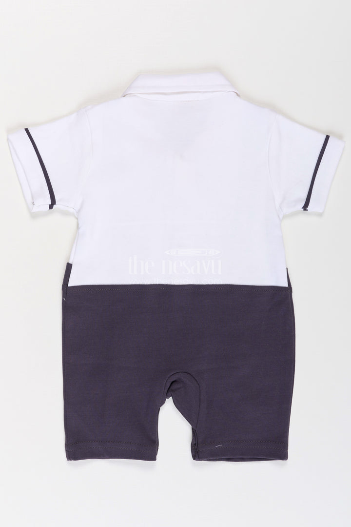 Newborn Dungarees in Soft Cotton with Teddy Bear Details