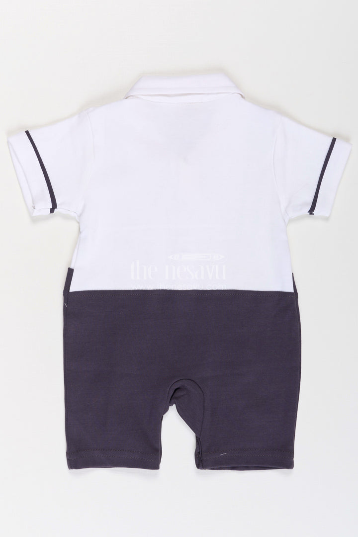 Newborn Dungarees in Soft Cotton with Teddy Bear Details