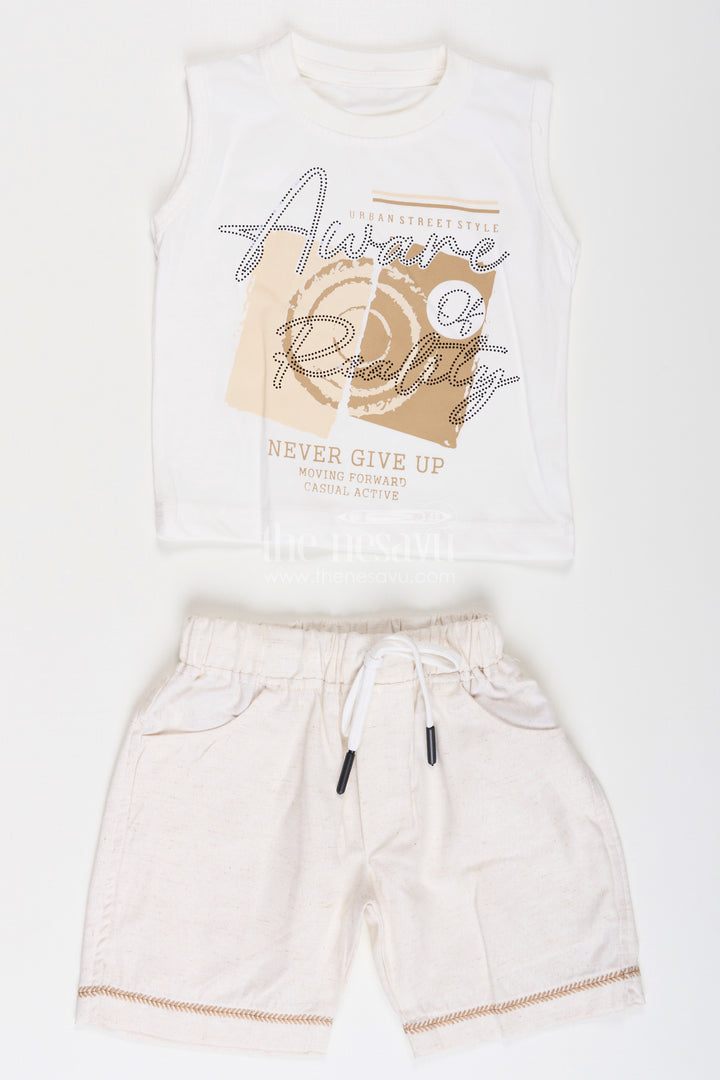 Boys Cotton Clothes for Kids with Thread Embroidery Shirt and Casual Tee Set