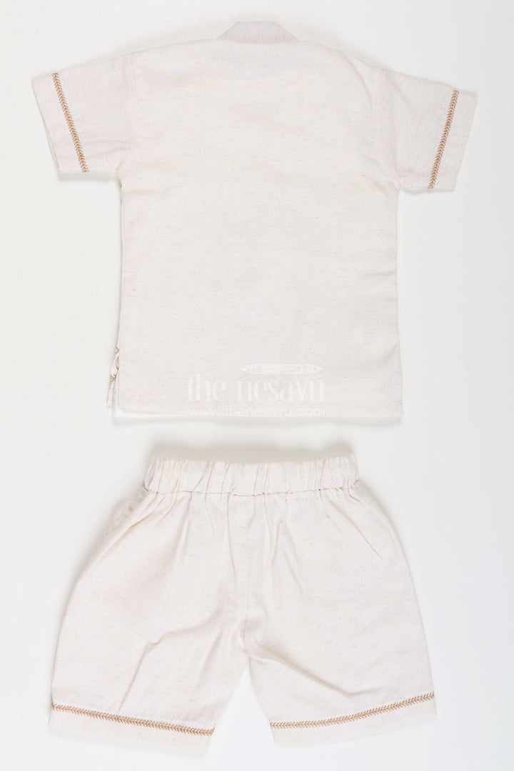 Boys Cotton Clothes for Kids with Thread Embroidery Shirt and Casual Tee Set