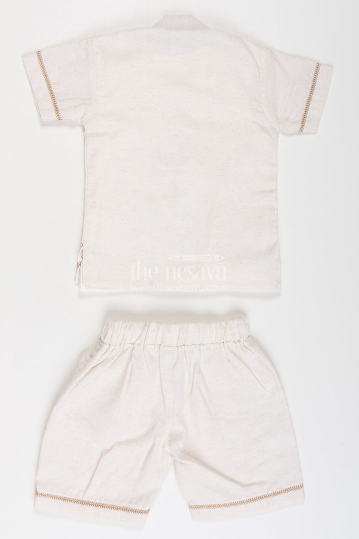 Boys Cotton Clothes for Kids with Thread Embroidery Shirt and Casual Tee Set