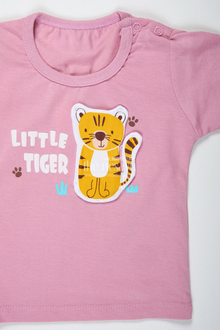 Boys Cotton Pink T Shirt and Shorts Set with Animal Digital Prints for Playful Summer Wear
