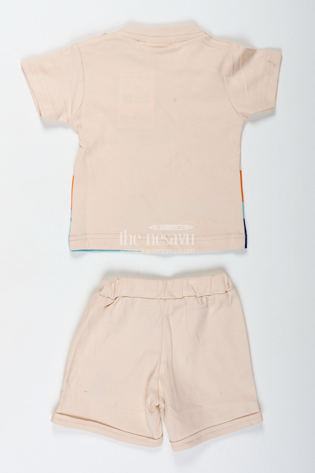 Boys Palm Tree Shirt and Shorts Set in Cotton with Digital Print for a Beachy Everyday Look