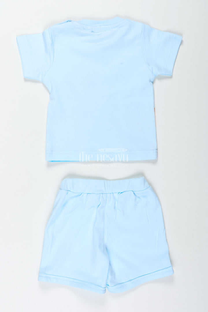 Boys Cotton Smart Casual Street Style Outfit with Tropical Digital Print Tee and Light Shorts for Everyday Play