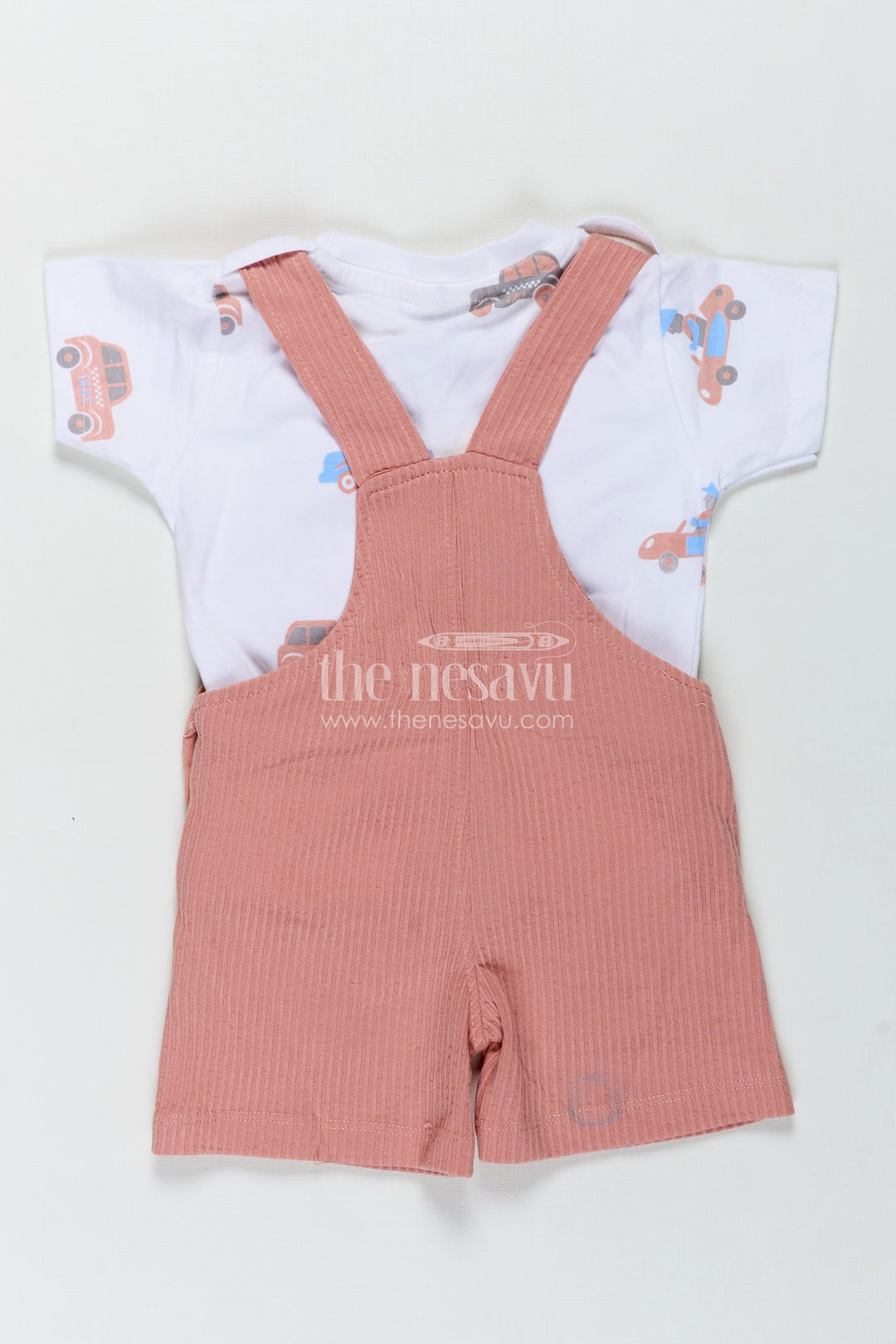 Boys Casual Carnival Outfits with Car Patch Corduroy Overalls and Printed Tee for Vibrant Everyday Fun