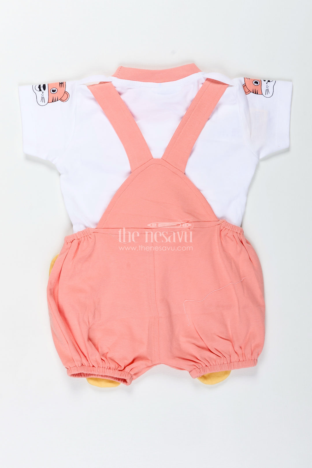 New Look Tiger Print Dress for Boys in Cotton with Playful Yellow Detailing and Embroidered Animal Face