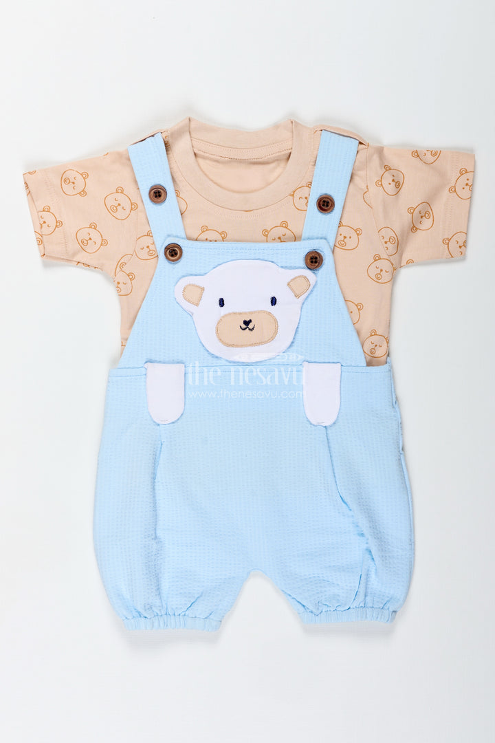 Boys Cotton Blue Casuals Dress with Animal Digital Print and Soft Straps for All Day Comfort