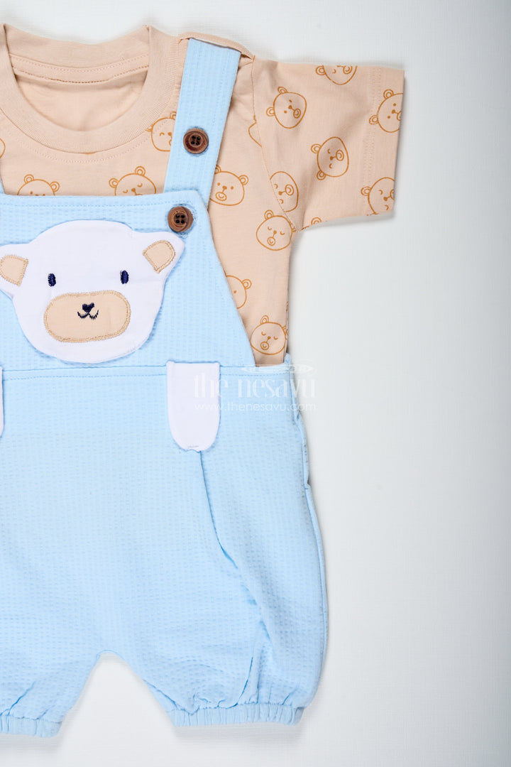Boys Cotton Blue Casuals Dress with Animal Digital Print and Soft Straps for All Day Comfort