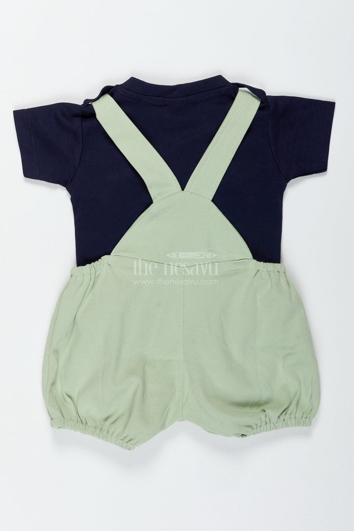 Boys Cotton lion print set with Playful Dungaree Design and Animal Theme for Everyday Comfort