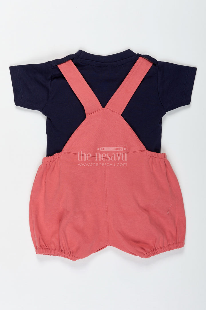 Boys Cotton red summer dress casual Set with Lion Print and Dungaree-Inspired Fun for Daily Outings