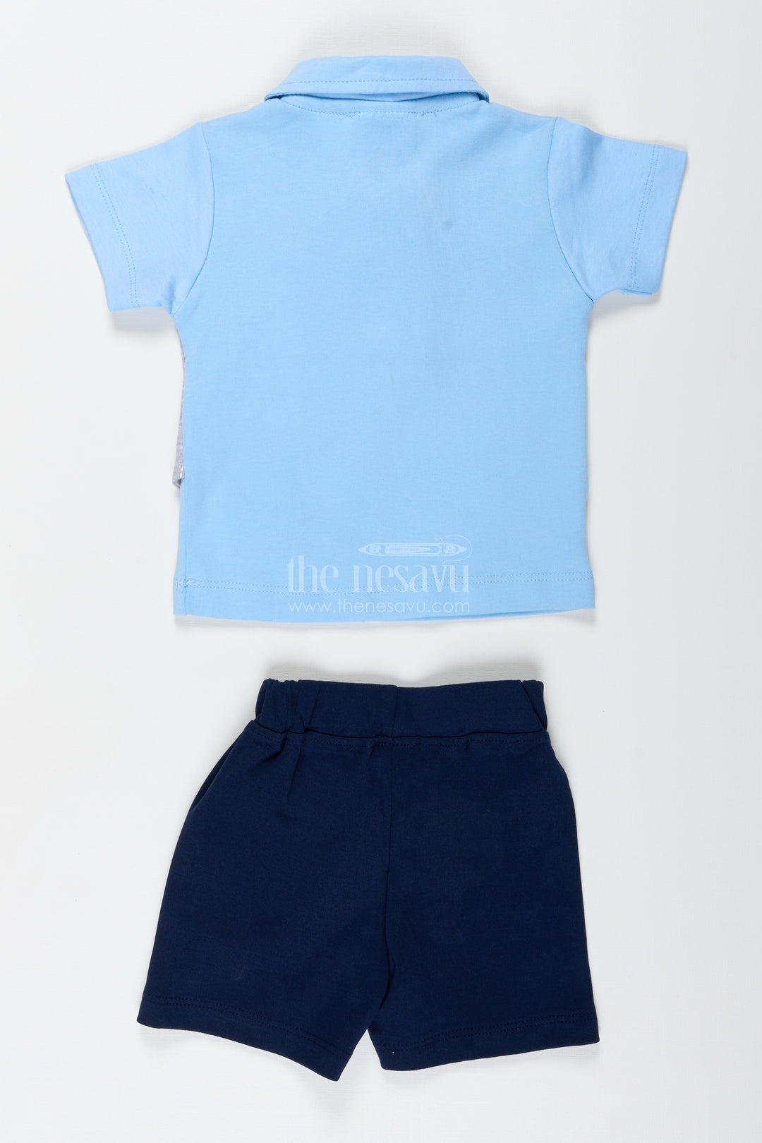 Boys Cotton Shirt and Shorts Set with Yellow Bow Tie and Textured Vest for Semi Formal Summer Style