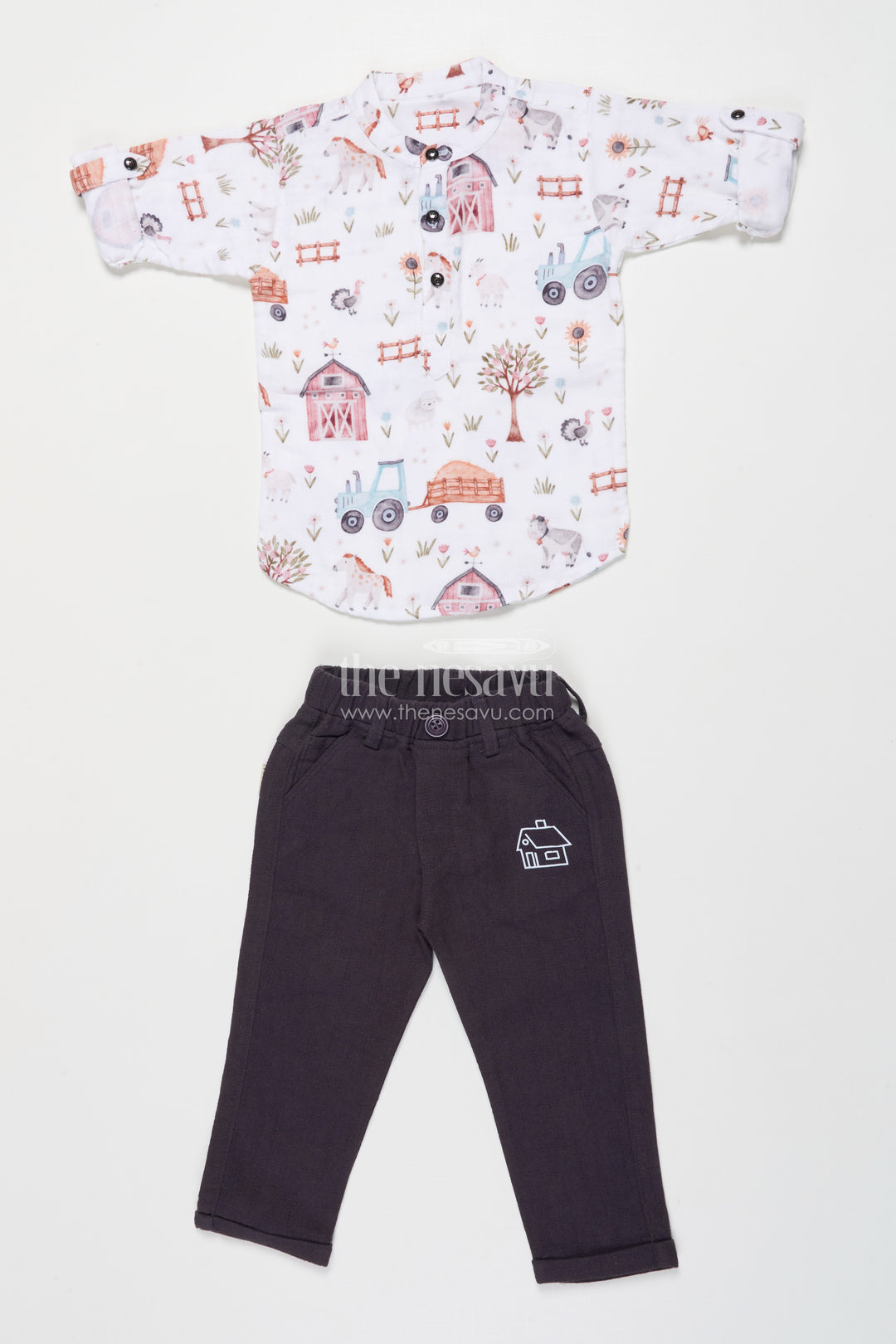 Boys Muslin Cotton Casual Set for Outings and Festive Gatherings