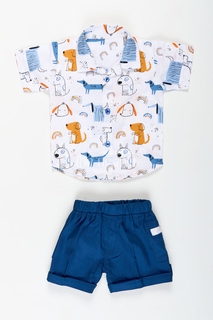 Animal Print Shirt And Shorts Set For Baby Boys