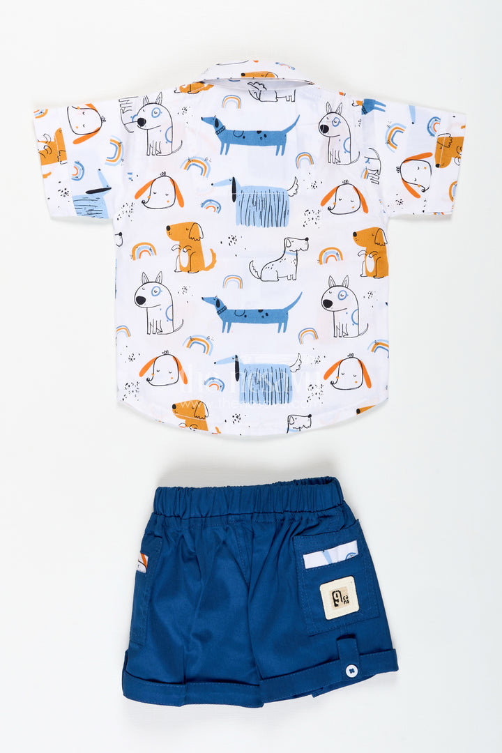 Animal Print Shirt And Shorts Set For Baby Boys