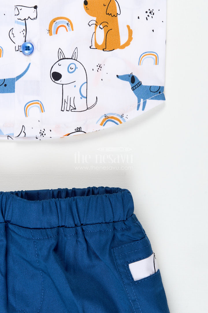 Animal Print Shirt And Shorts Set For Baby Boys