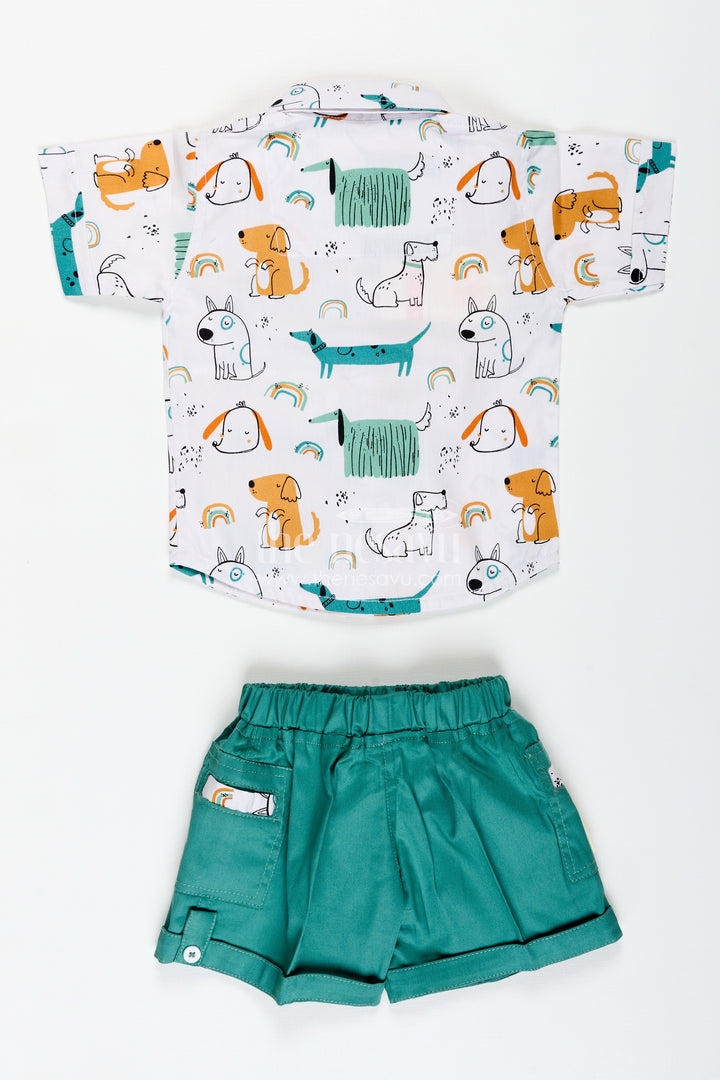 Toddler Boy Cotton Outfit With Animal Print For Summer
