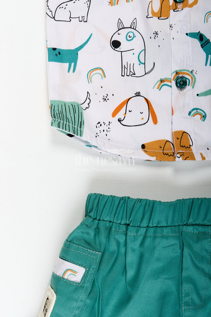 Toddler Boy Cotton Outfit With Animal Print For Summer