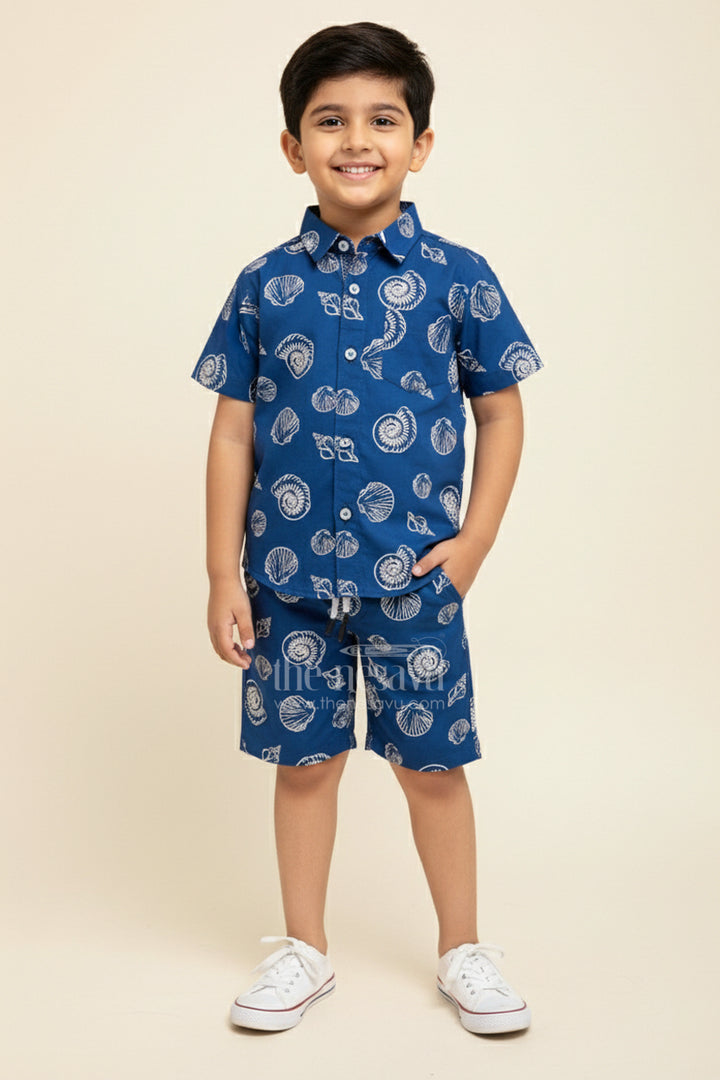Printed Cotton Dress Set for Baby Boys with Shorts