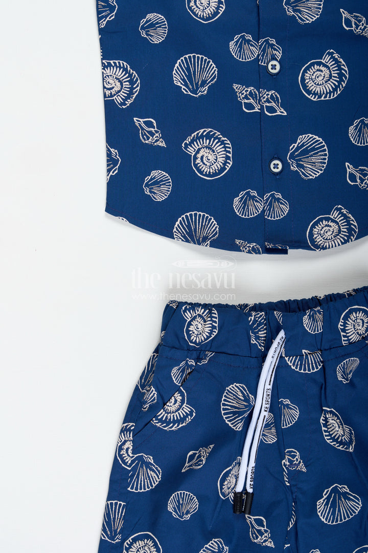 Printed Cotton Dress Set For Baby Boys With Shorts
