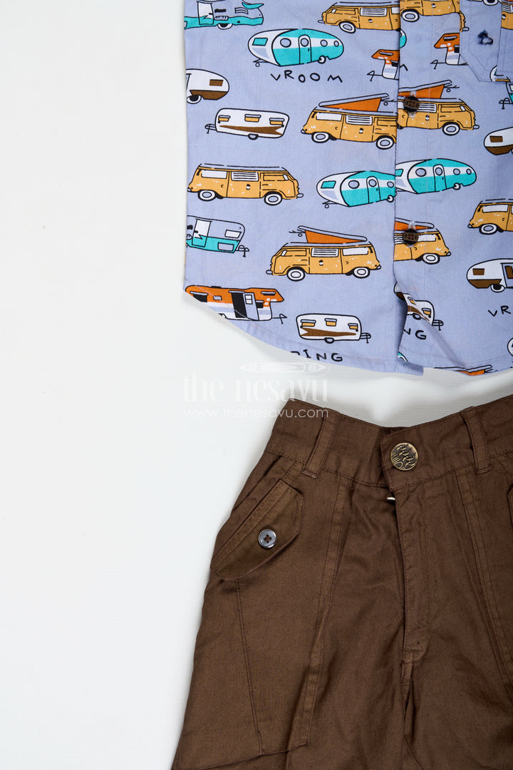 Adventure Theme Shirt And Shorts Outfit For Baby Boys