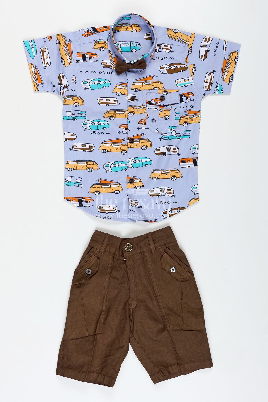 Adventure Theme Shirt And Shorts Outfit For Baby Boys
