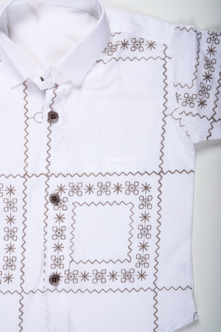 Baby Boy Birthday Outfit With Bowtie White Cotton Shirt And Shorts Set