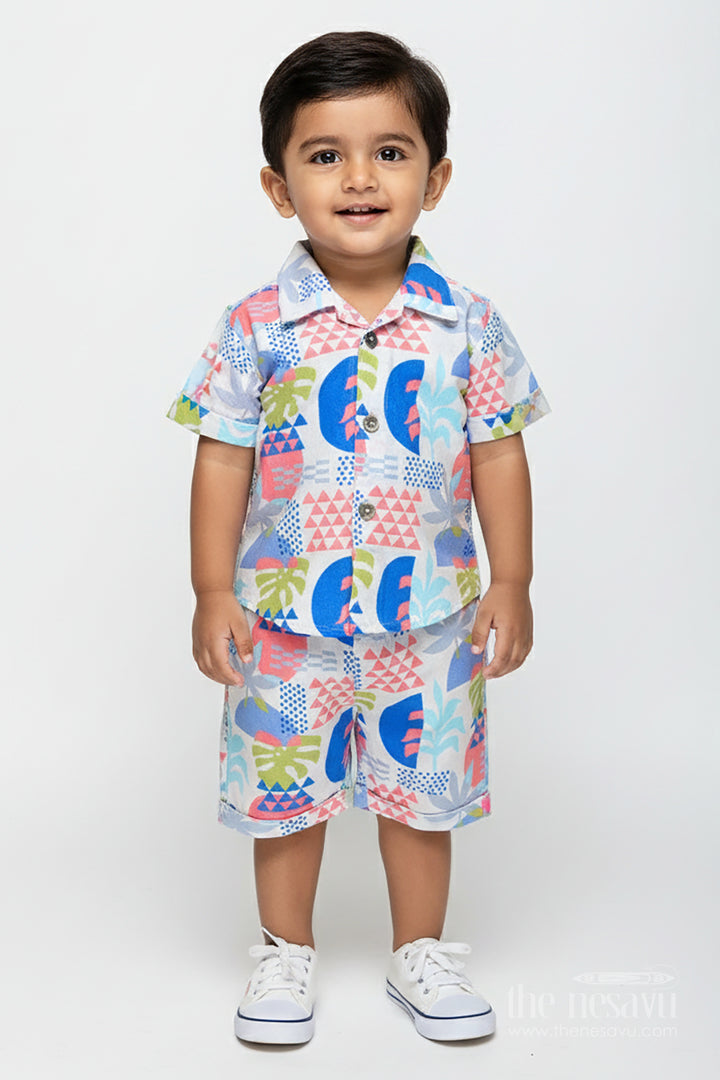 Cotton Casual Shirt and Shorts Set for Toddler Boys