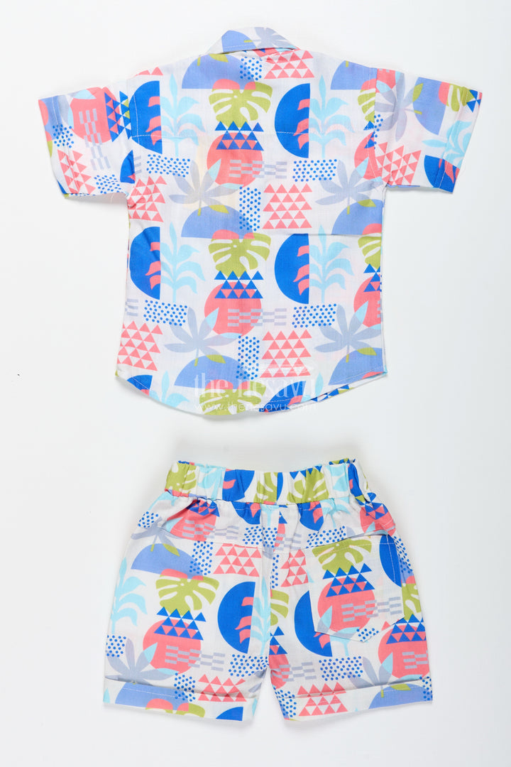 Cotton casual shirt and shorts set for toddler boys
