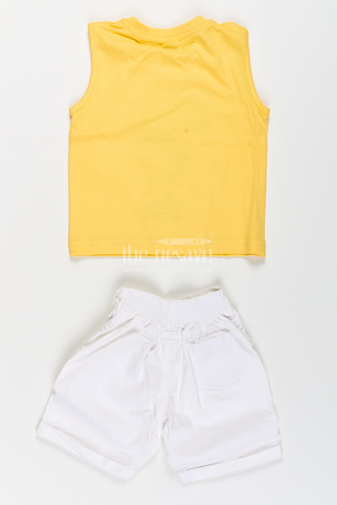 Toddler boys printed shirt, T-shirt, and shorts three-piece cotton set