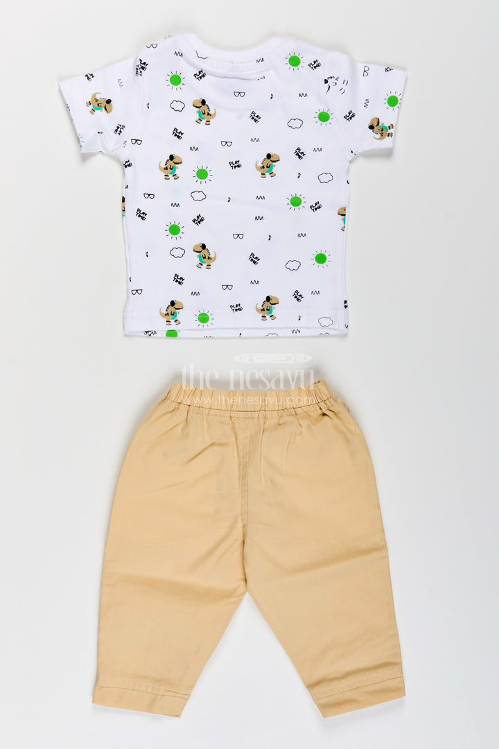 Toddler boys dinosaur hoodie cotton three-piece set