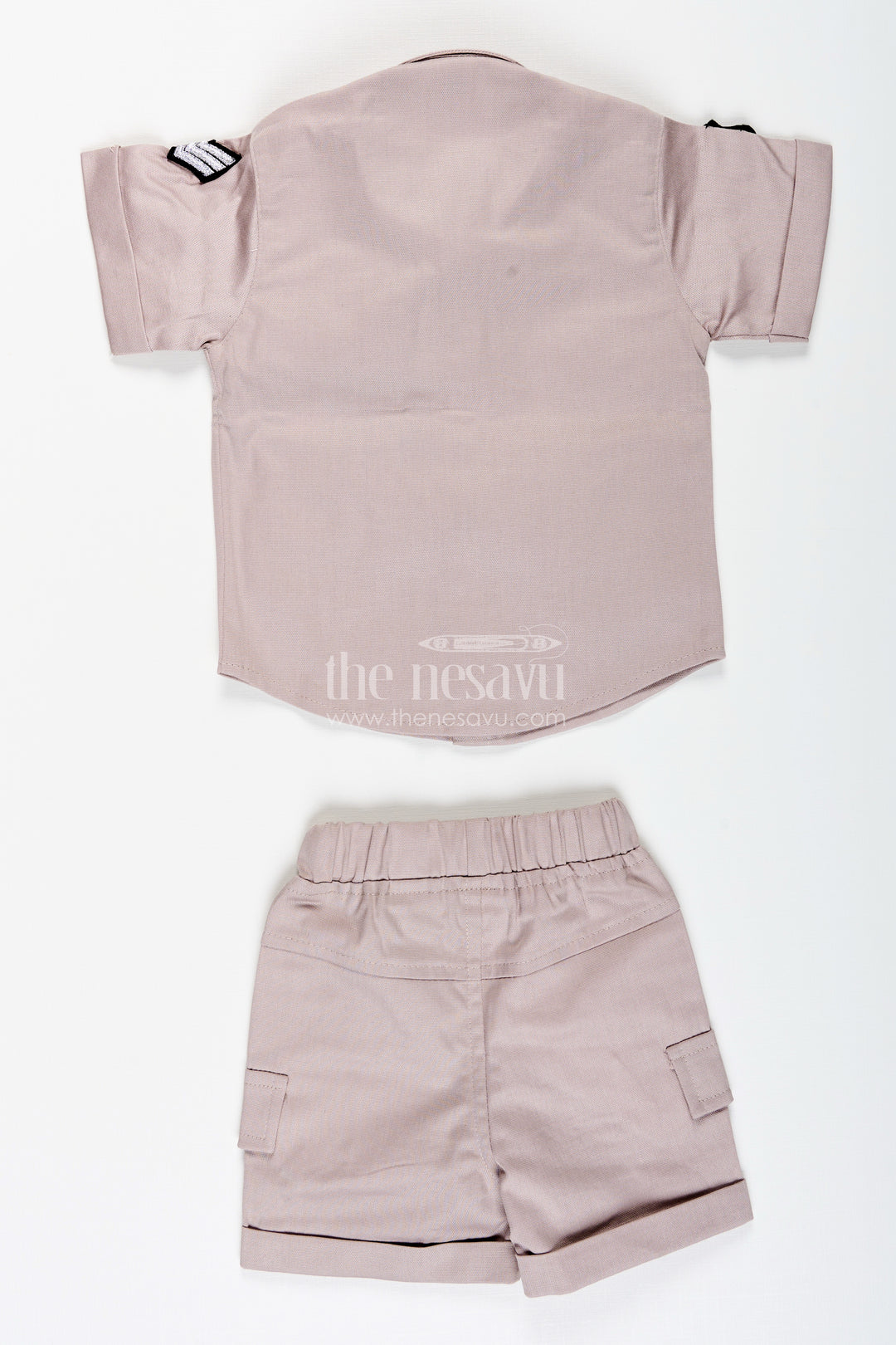 Toddler boys police uniform cotton shirt and shorts set with cap