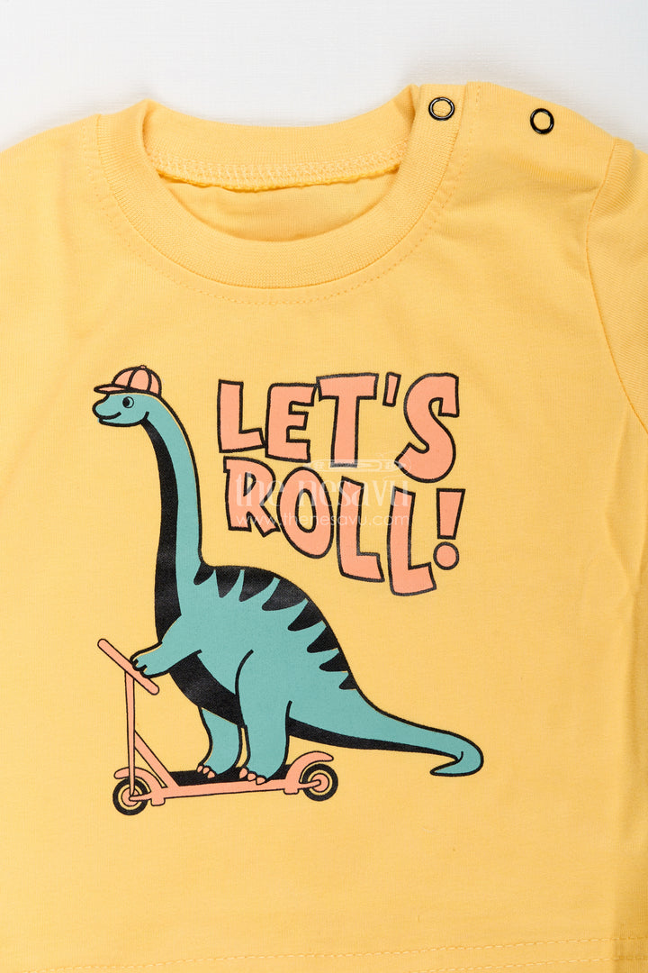 Toddler boys dinosaur print cotton hoodie and T-shirt set
