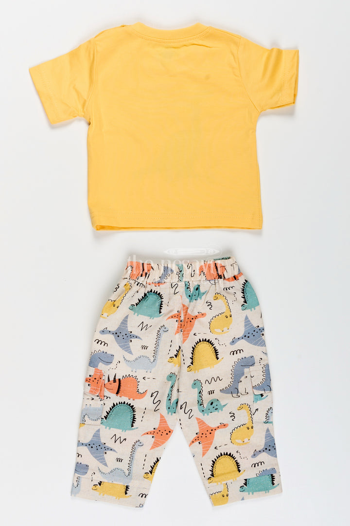 Toddler boys dinosaur print cotton hoodie and T-shirt set