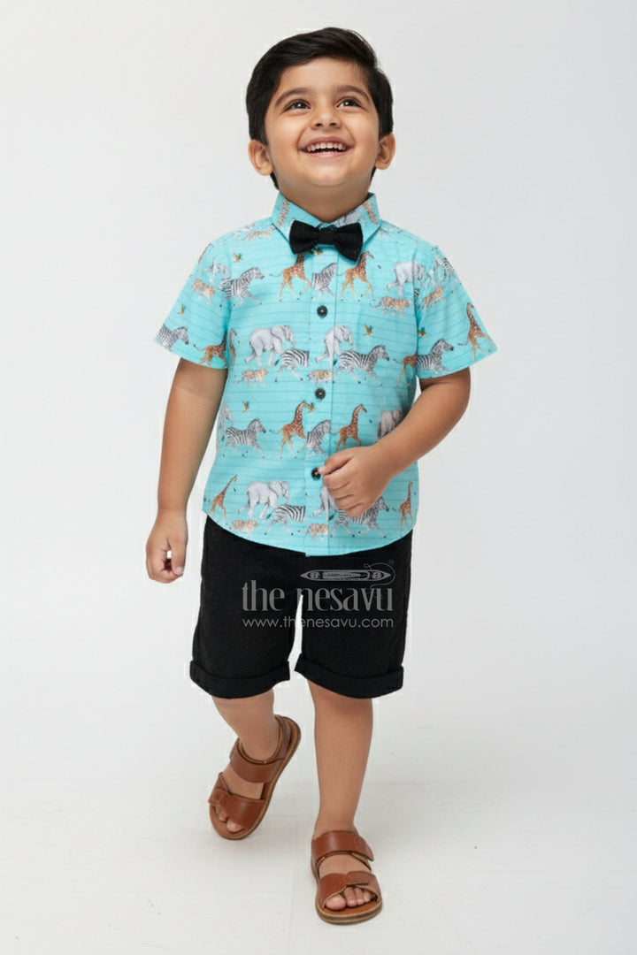 Safari Print Boys Cotton Set for Playdates and Summer Fun