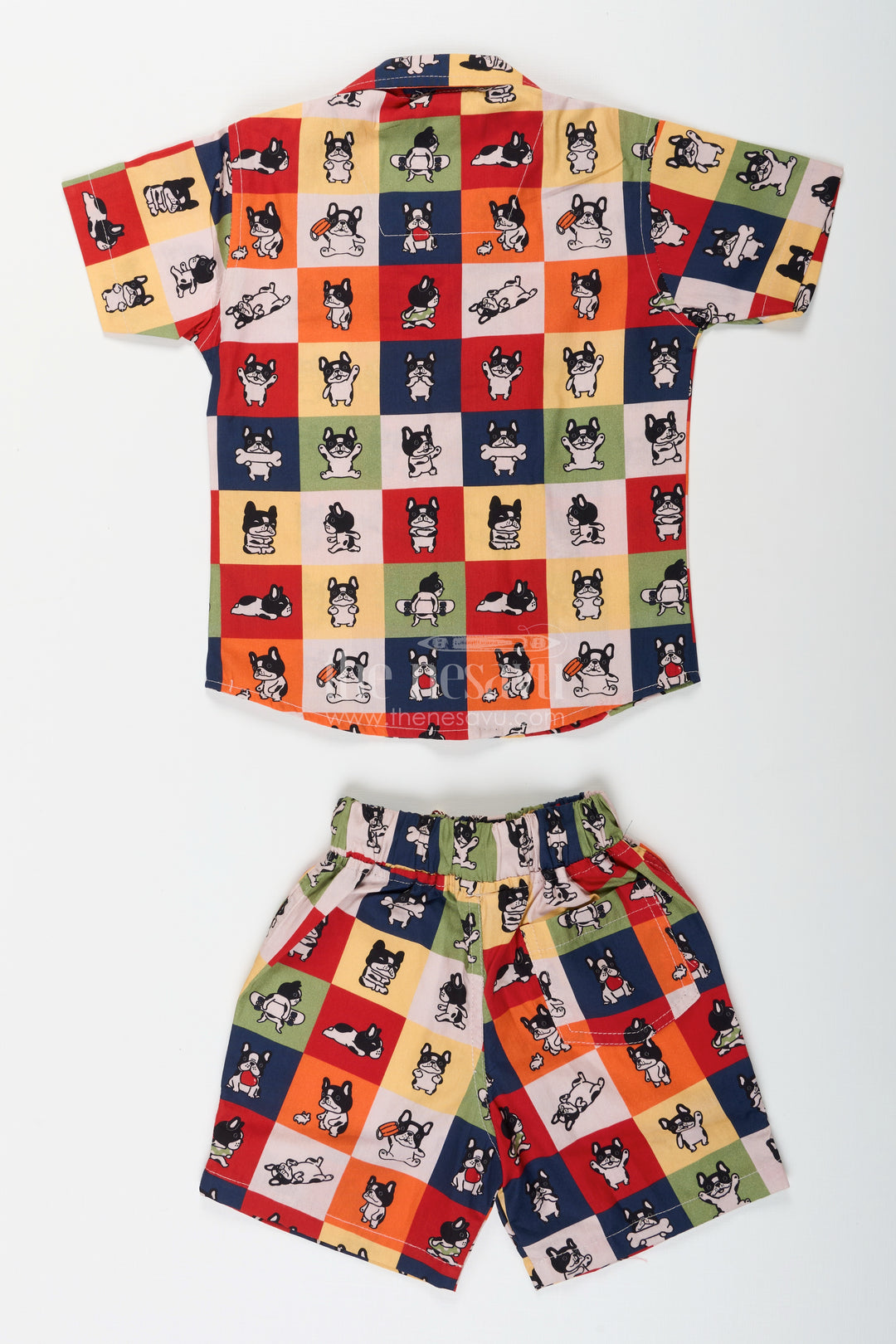 Boys colorful dog print cotton co-ord set for playful summer days