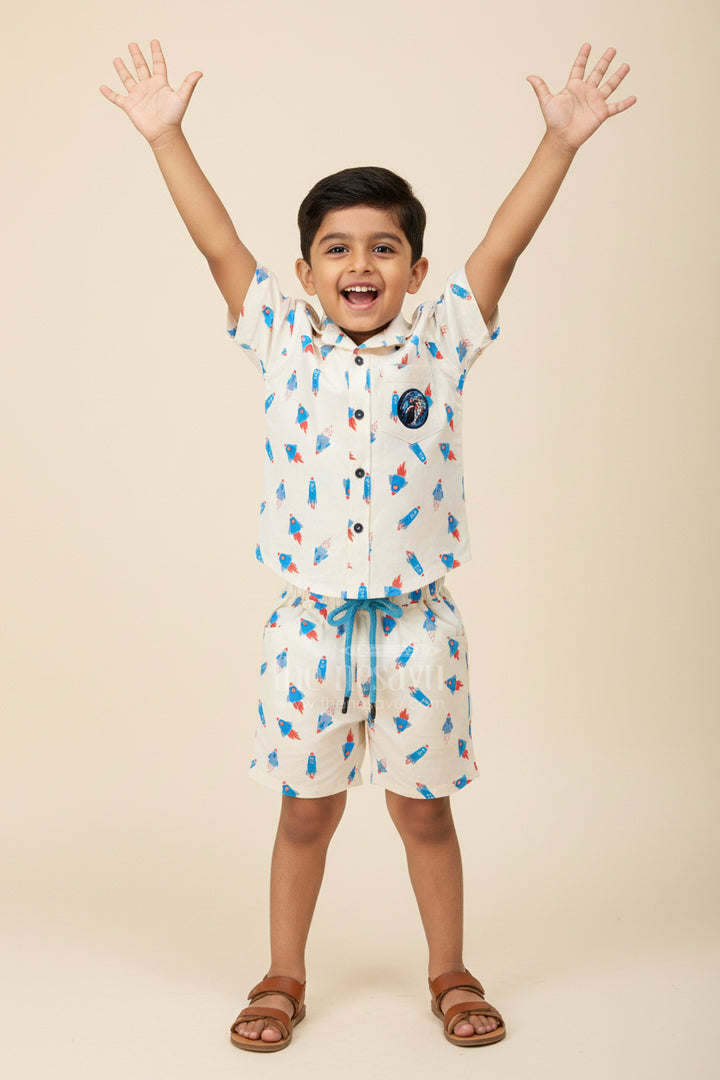 Toddler Boys Cotton Shirt and Shorts Set for Casual Outings