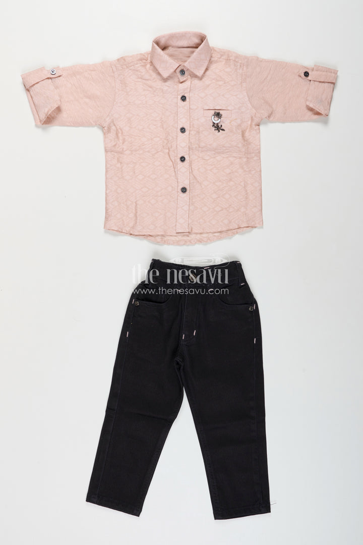 Toddler boys cotton blend shirt and pant set for casual outings