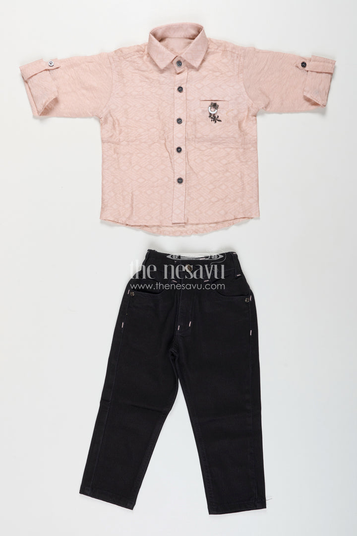 Toddler boys cotton blend shirt and pant set for casual outings