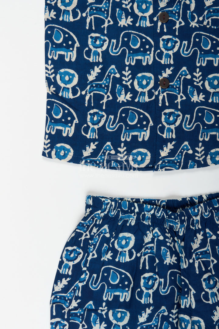 Toddler boys co-ord set with jungle animal print for daily wear