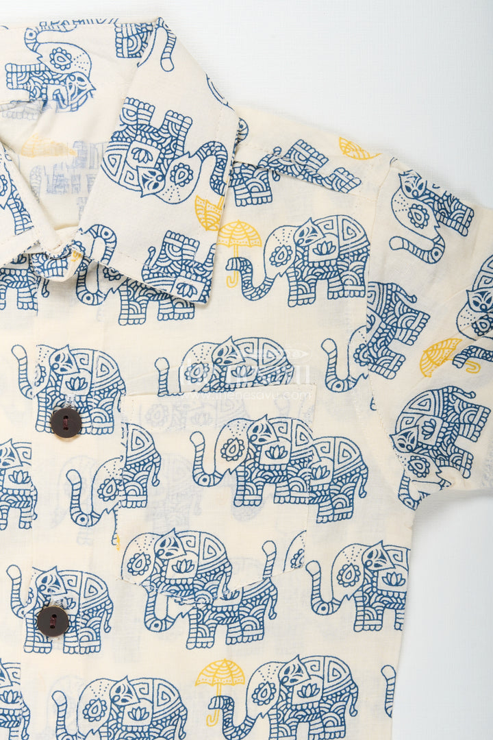 Boys elephant print cotton set for everyday casual dressing
