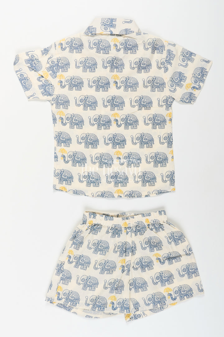 Boys elephant print cotton set for everyday casual dressing