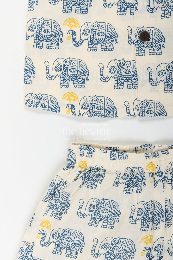 Boys elephant print cotton set for everyday casual dressing