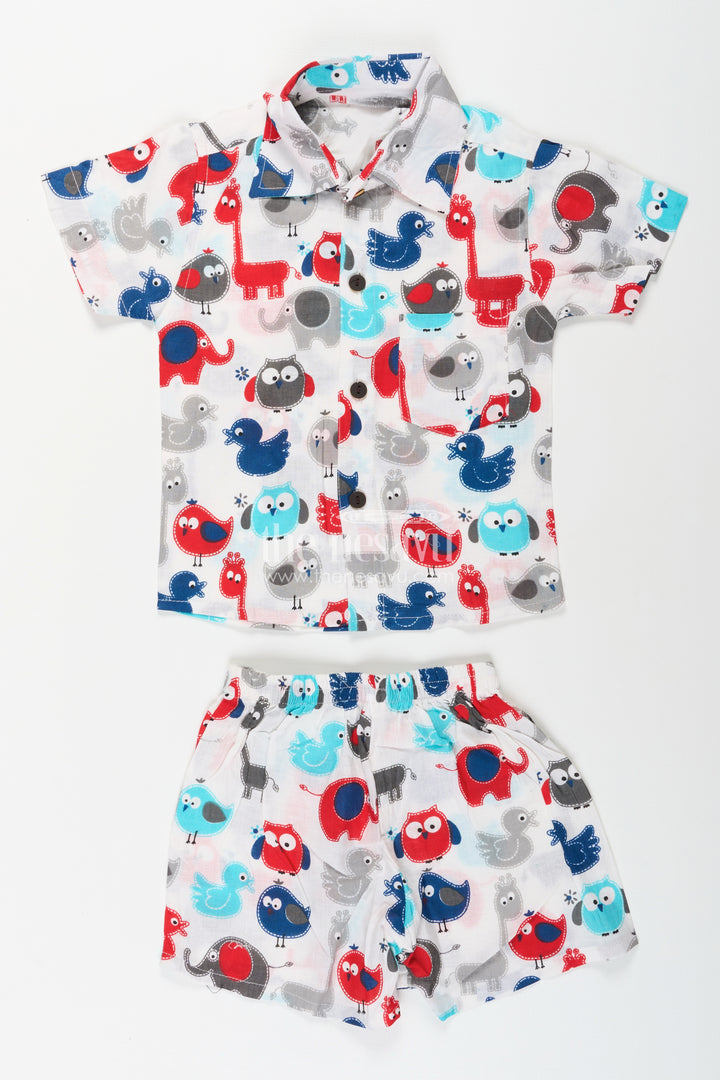 Boys animal print cotton co-ord set for fun and playful days