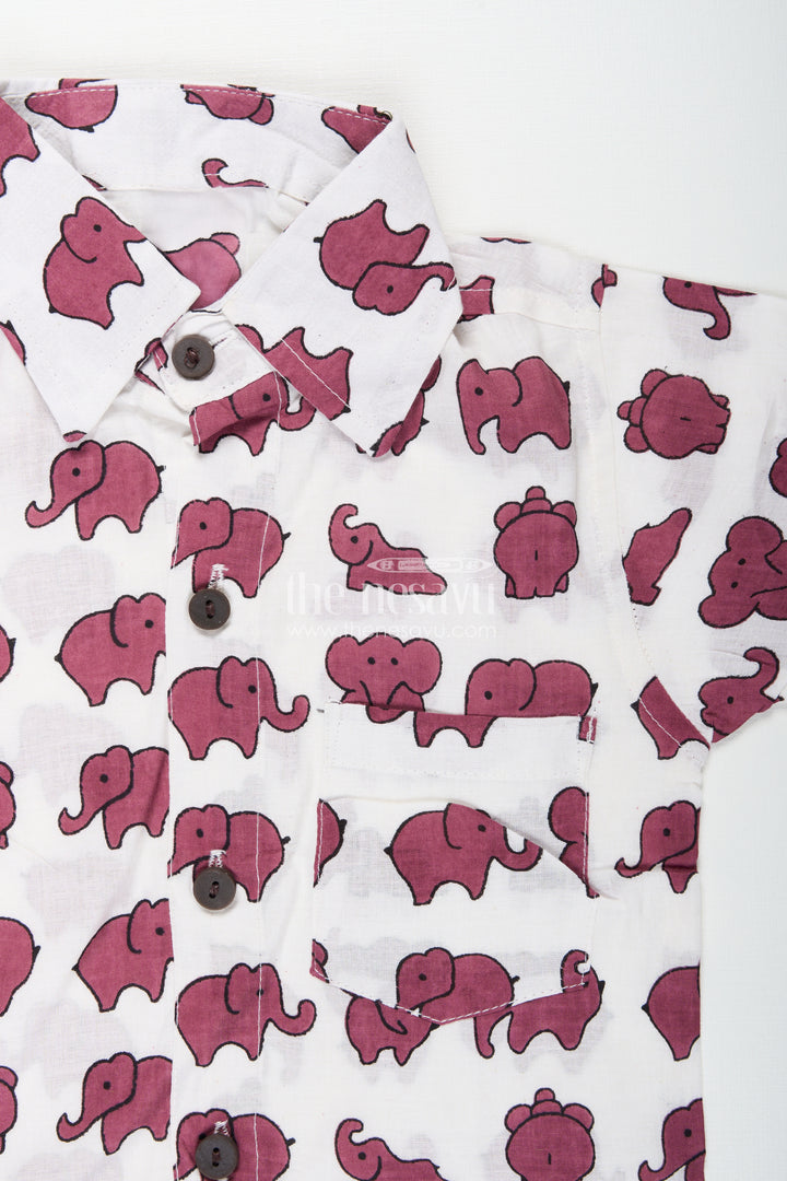 Elephant print cotton set for toddler boys' summer wardrobe