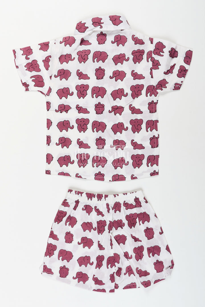 Elephant print cotton set for toddler boys' summer wardrobe