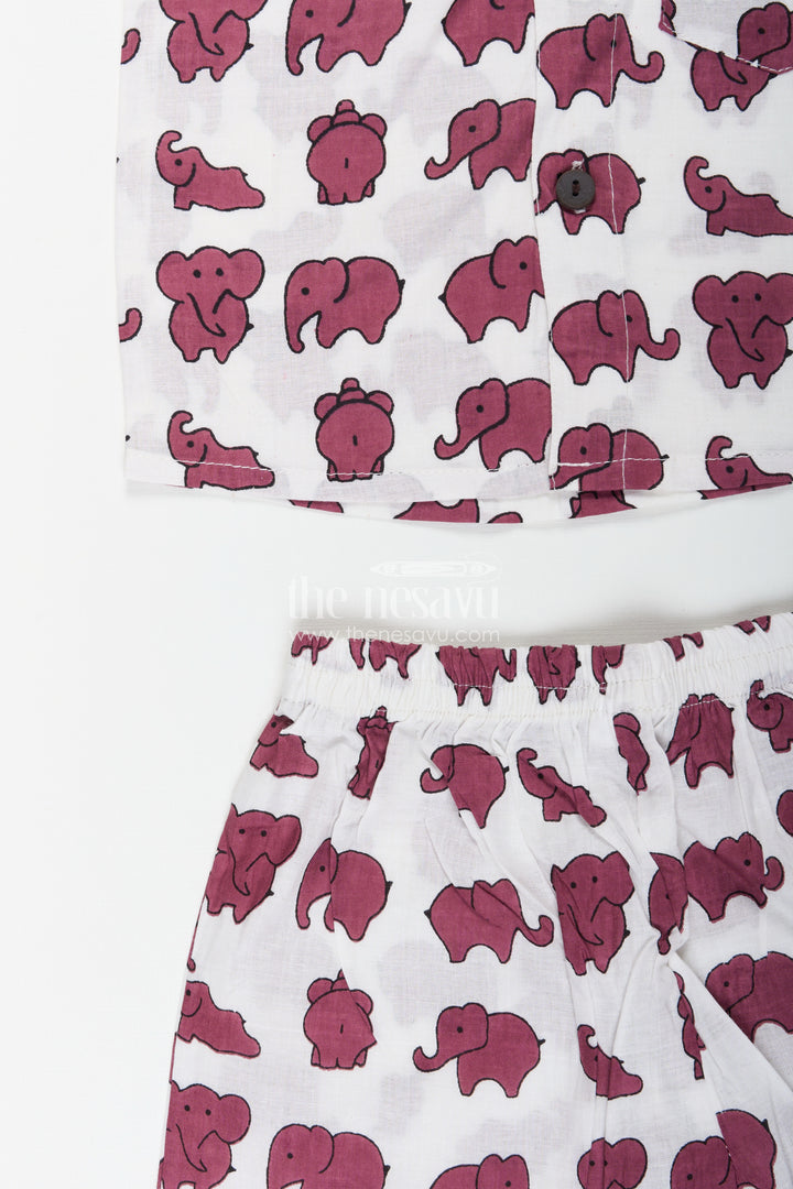 Elephant print cotton set for toddler boys' summer wardrobe