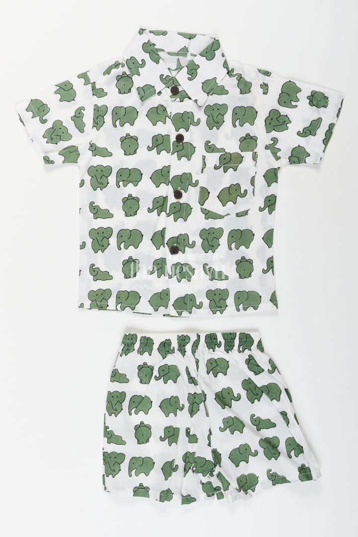 Boys cotton set with elephant print for everyday adventures